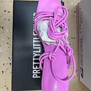 PrettyLittleThing Vibrant Pink Strappy Sandals